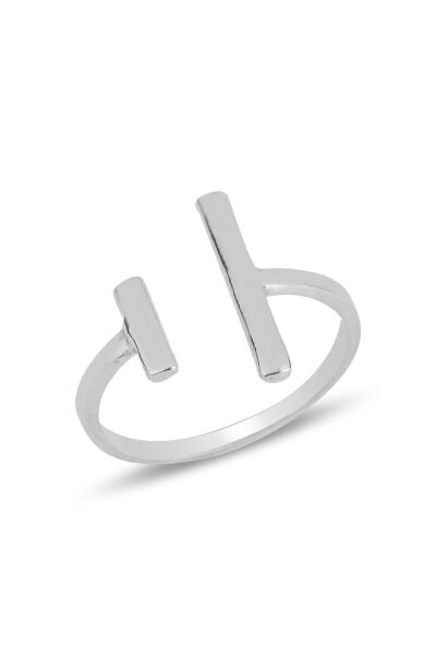 Gümüş rodyumlu modern tasarımlı üstten ayarlamalı yüzük SGTL11816RODAJ