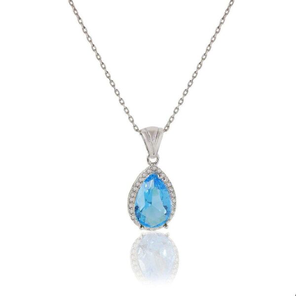 akuamarin taşlı damla üçlü set SGTL4187