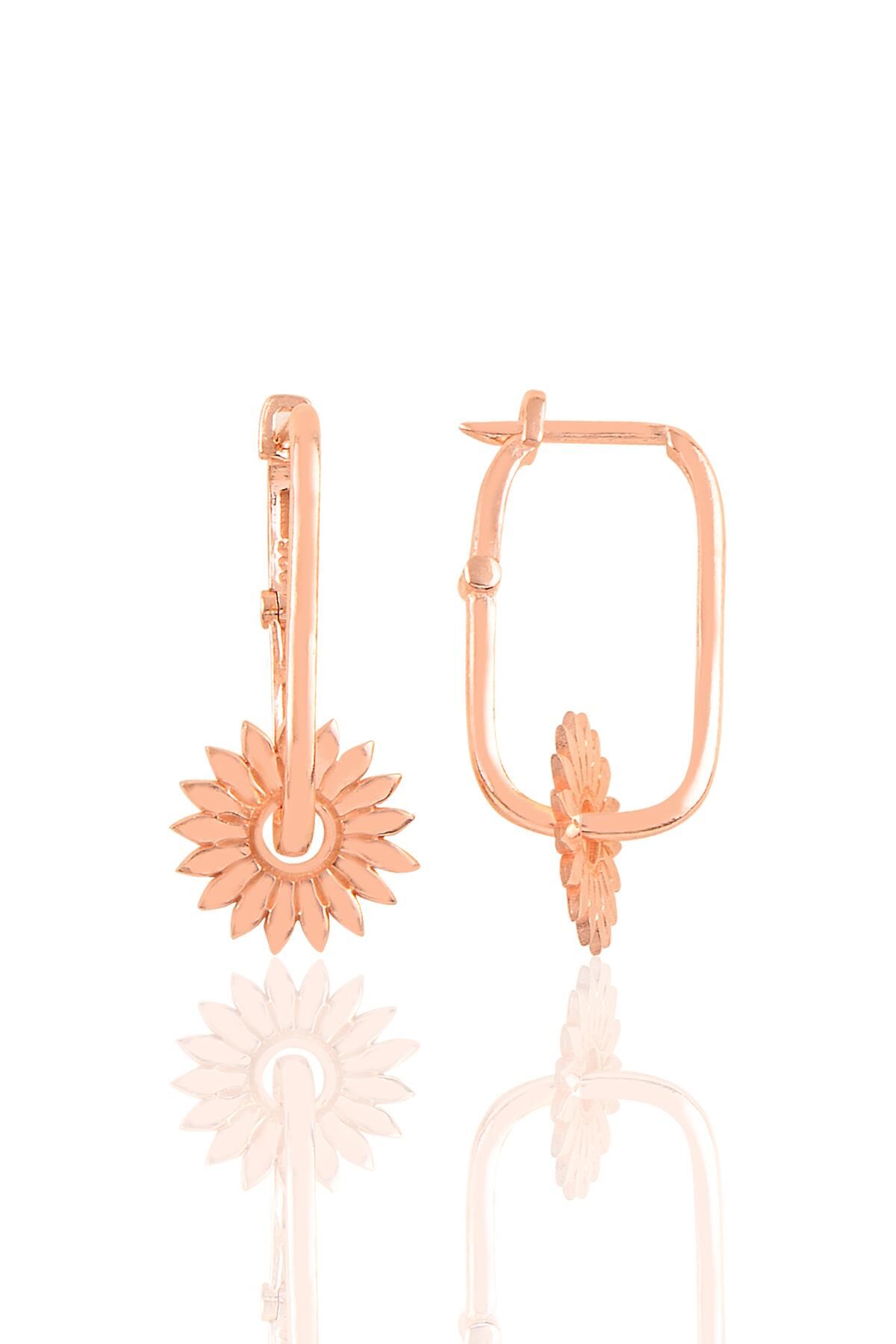 Gümüş rose güneş göçmen küpe SGTL10419GUNES