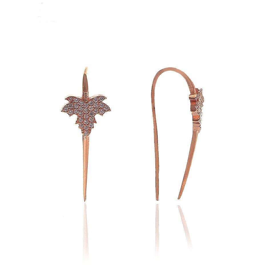 Zirkon taşlı Çınar Yapragı Küpe SGTL5773