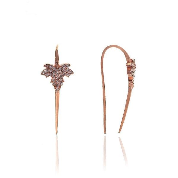 Zirkon taşlı Çınar Yapragı Küpe SGTL5773