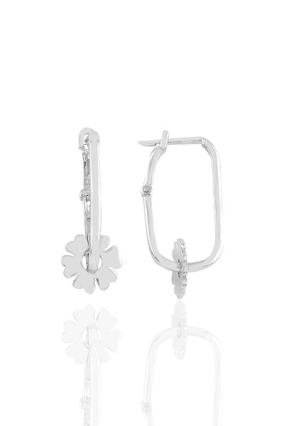 Gümüş rodyumlu yonca göçmen küpe SGTL10420RODAJ