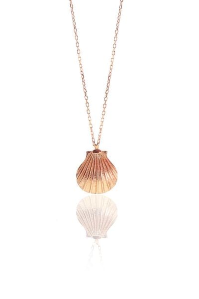 Gümüş  Midye modeli kolye SGTL9714ROSE
