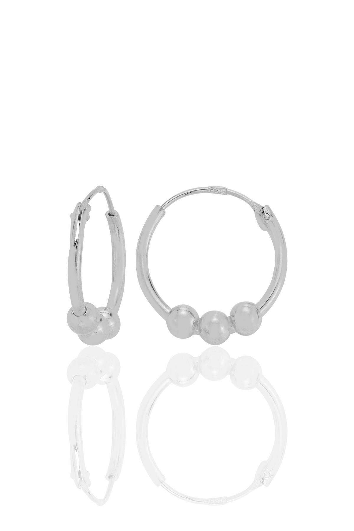 Gümüş 14 mm italyan toplu halka küpe  SGTL12755RODAJ