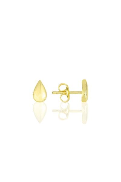 Gümüş  altın yaldızlı  üç boyutlu damla küpe SGTL11710GOLD