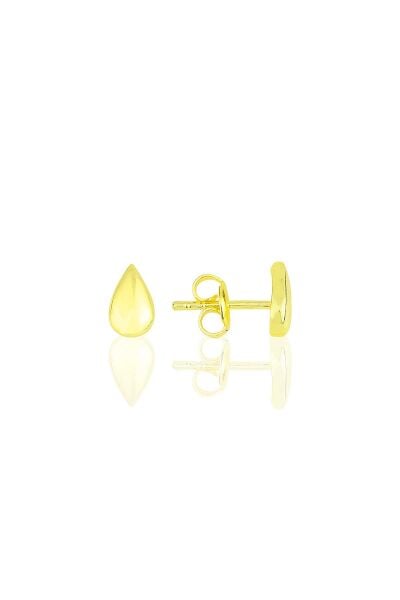 Gümüş  altın yaldızlı  üç boyutlu damla küpe SGTL11710GOLD