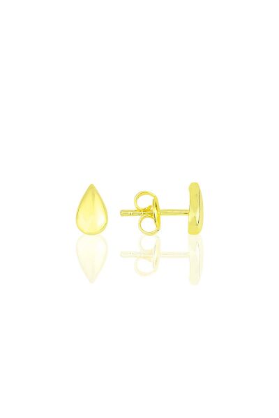 Gümüş  altın yaldızlı  üç boyutlu damla küpe SGTL11710GOLD