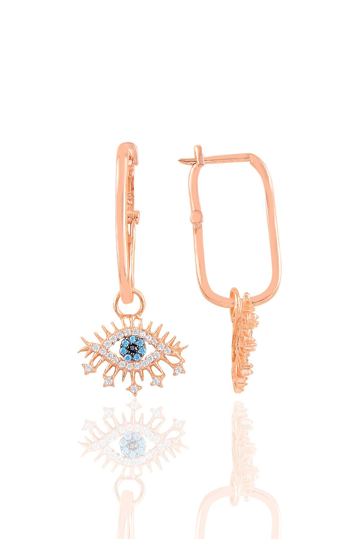 Gümüş rose lareyn göçmen küpe SGTL10421ROSE