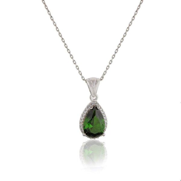 kök zümrüt taşlı damlalı üçlü set SGTL4191