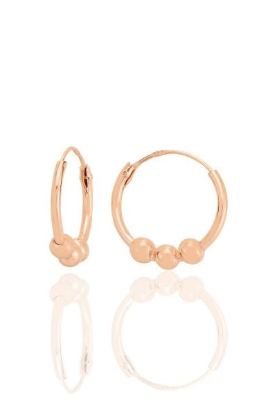 Gümüş rose 14 mm italyan toplu halka küpe  SGTL12755ROSE