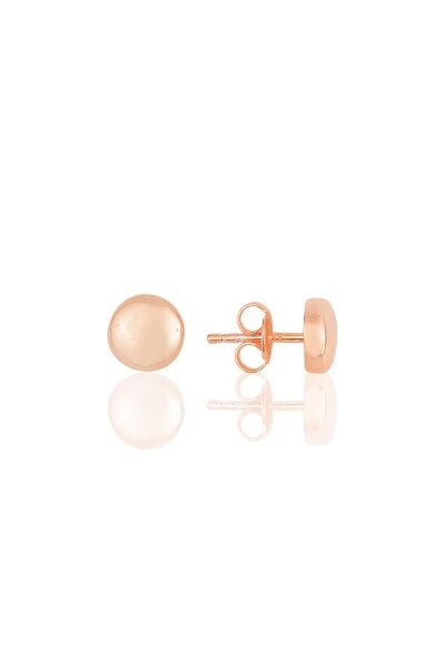 Gümüş rose  üç boyutlu yuvarlak küpe SGTL11709ROSE