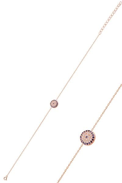 Gümüş rose zirkon taşlı nazar modeli bileklik SGTL10280NZR