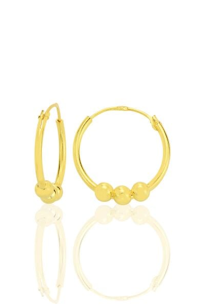 Gümüş altın yaldızlı 16 mm italyan toplu halka küpe  SGTL12756GOLD