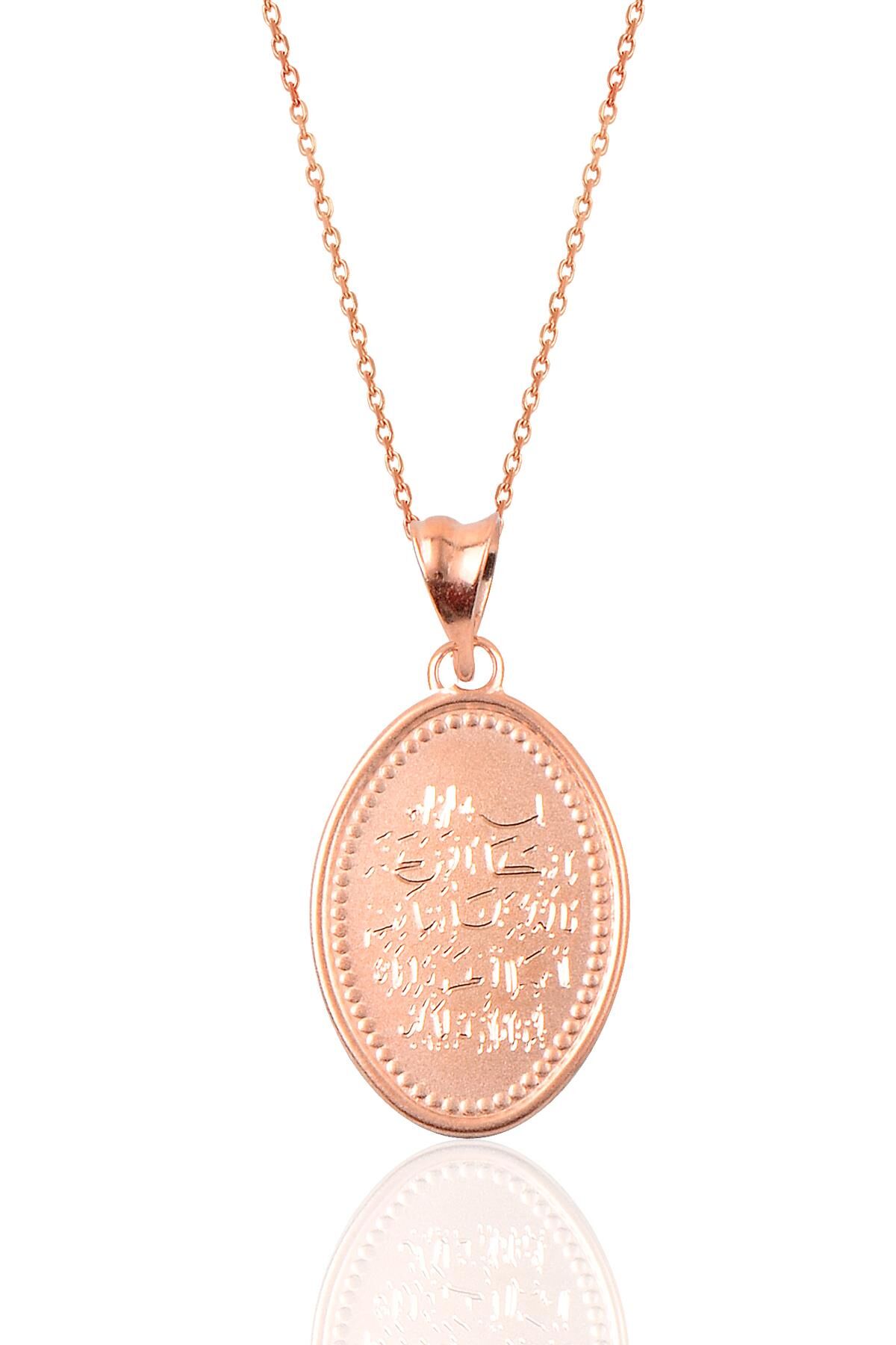 Gümüş nazar duası yazılı plaka kolye SGTL9069