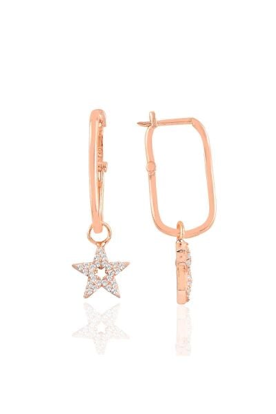 Gümüş rose lotus göçmen küpe SGTL10423ROSE