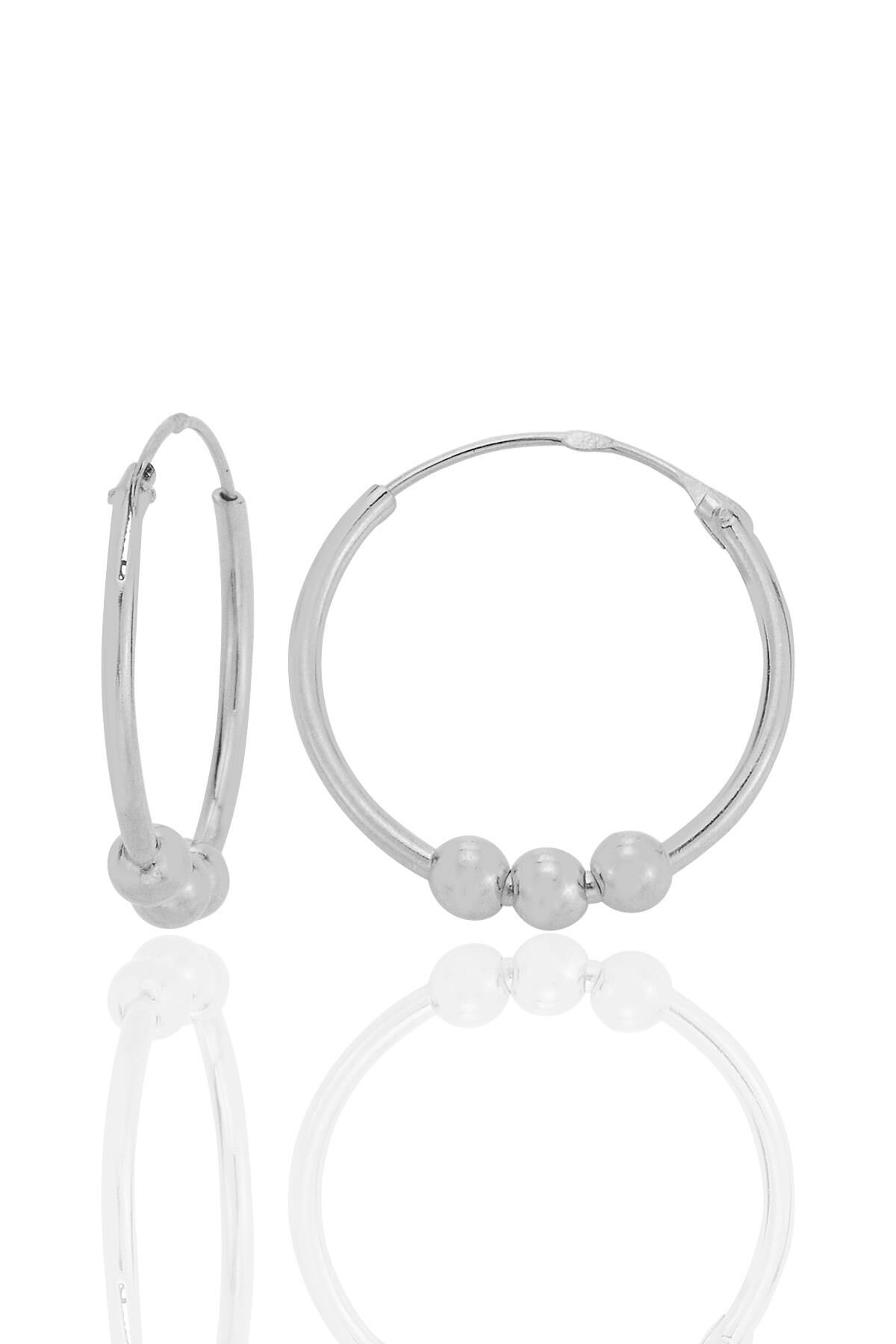 Gümüş 18 mm italyan toplu halka küpe  SGTL12757RODAJ