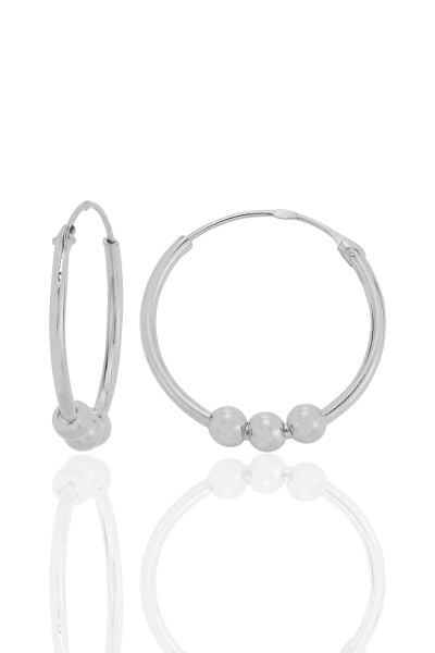 Gümüş 18 mm italyan toplu halka küpe  SGTL12757RODAJ