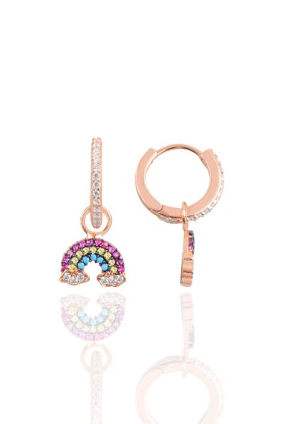 Gümüş gökkuşağı halka küpe SGTL10142GOK