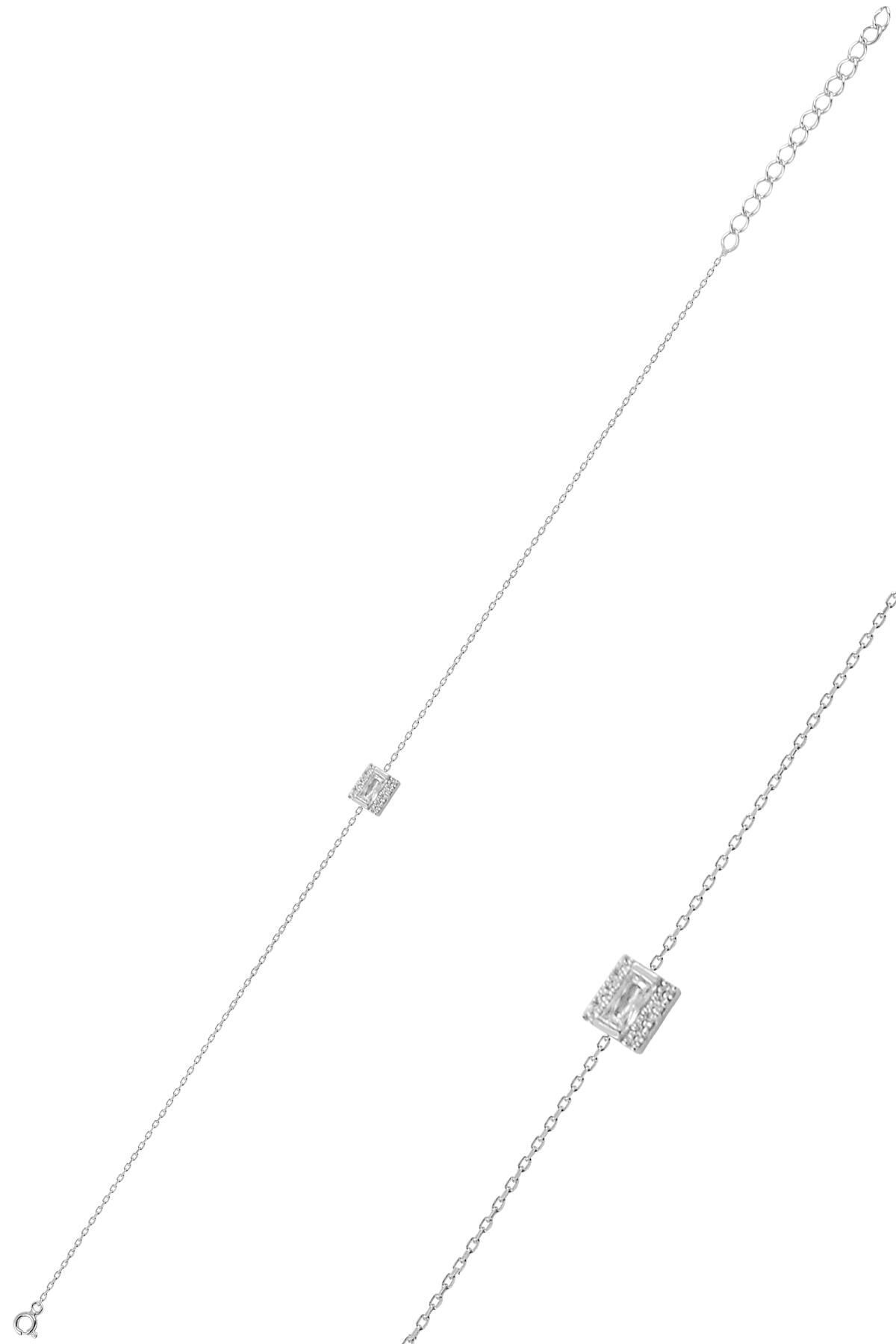 Gümüş rodyumlu baget bileklik SGTL10281BGT