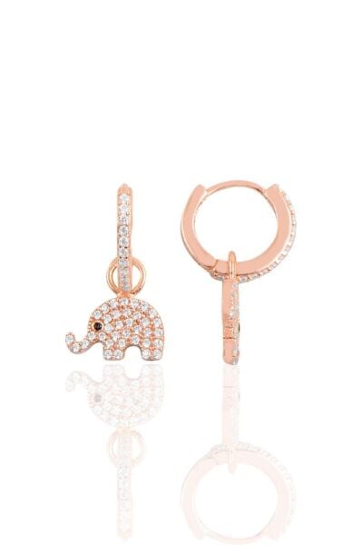 Gümüş fil halka küpe SGTL10780ROSE