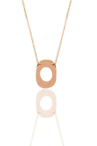 Gümüş rose üç boyutlu minimal  Ö  harf kolye SGTL11182OO