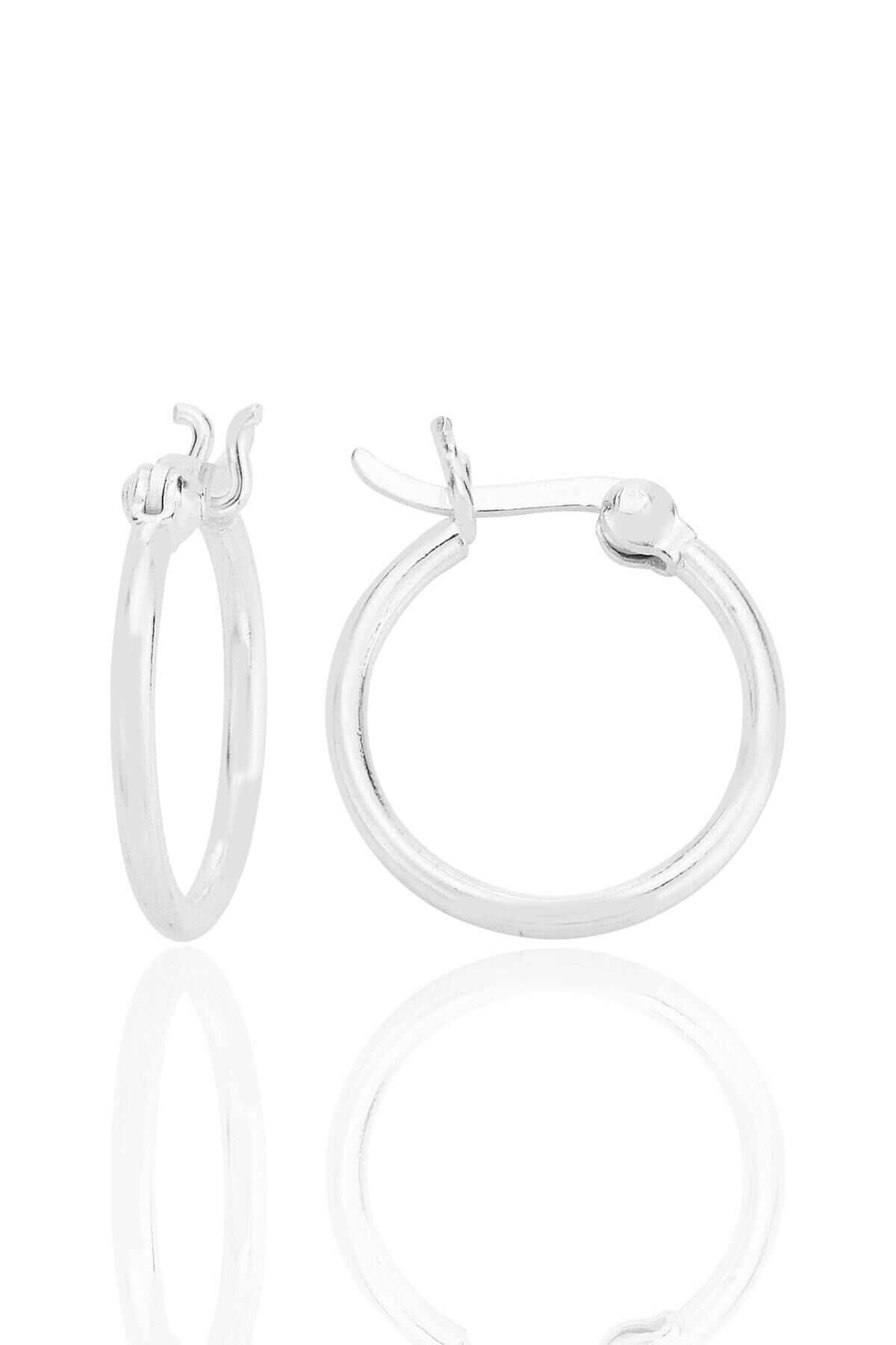 Gümüş 16 mm balta kilit şarnel halka küpe SGTL12758RODAJ