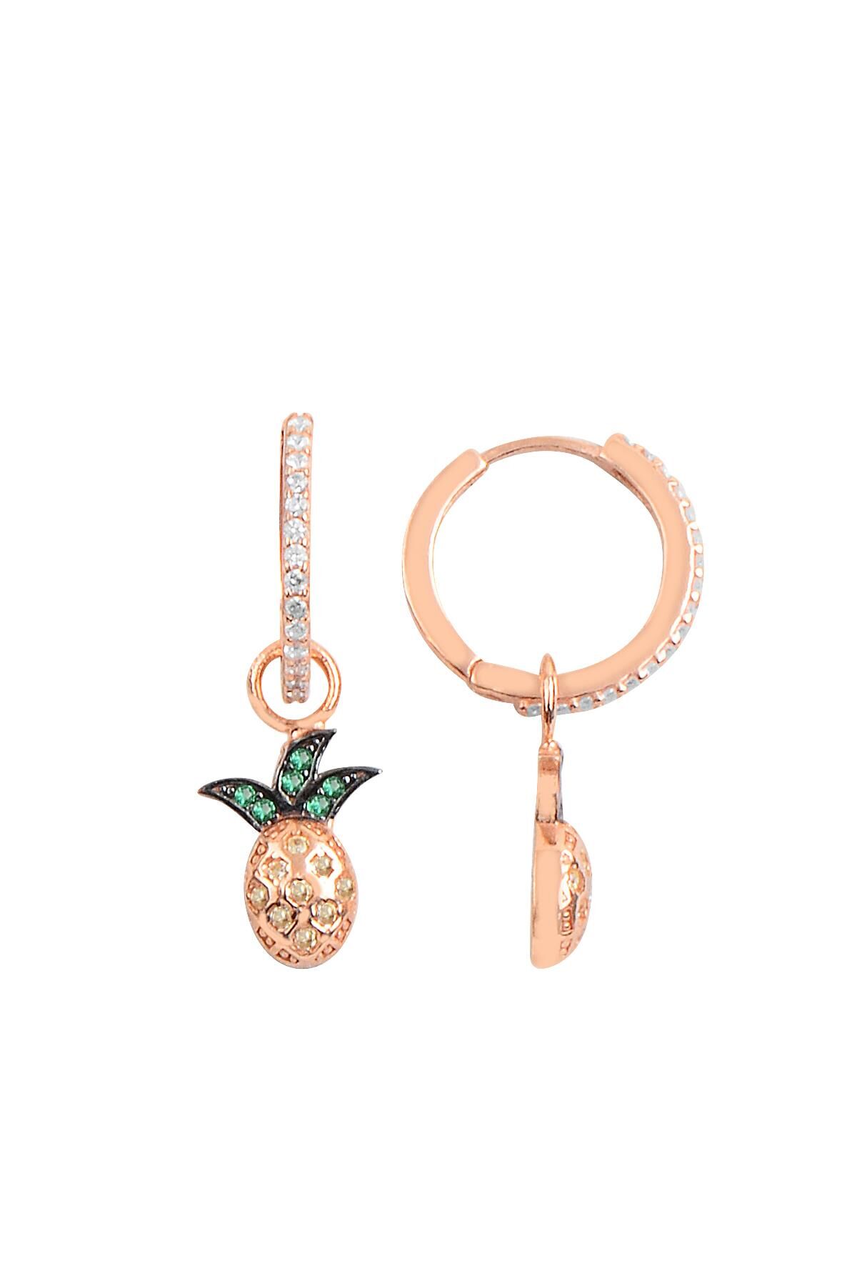 Gümüş ananas  halka küpe SGTL10142ANNS