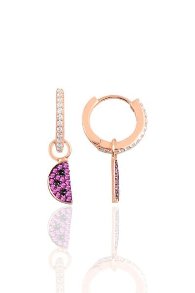 Gümüş karpuz halka küpe SGTL10782ROSE