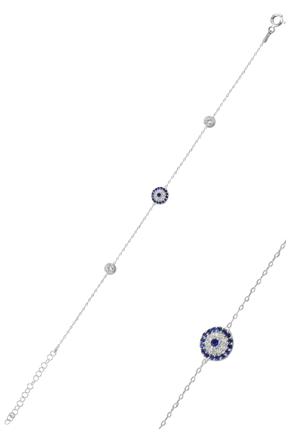 Nazarlık Model Zirkon Taşlı Gümüş Bileklik SGTL9720