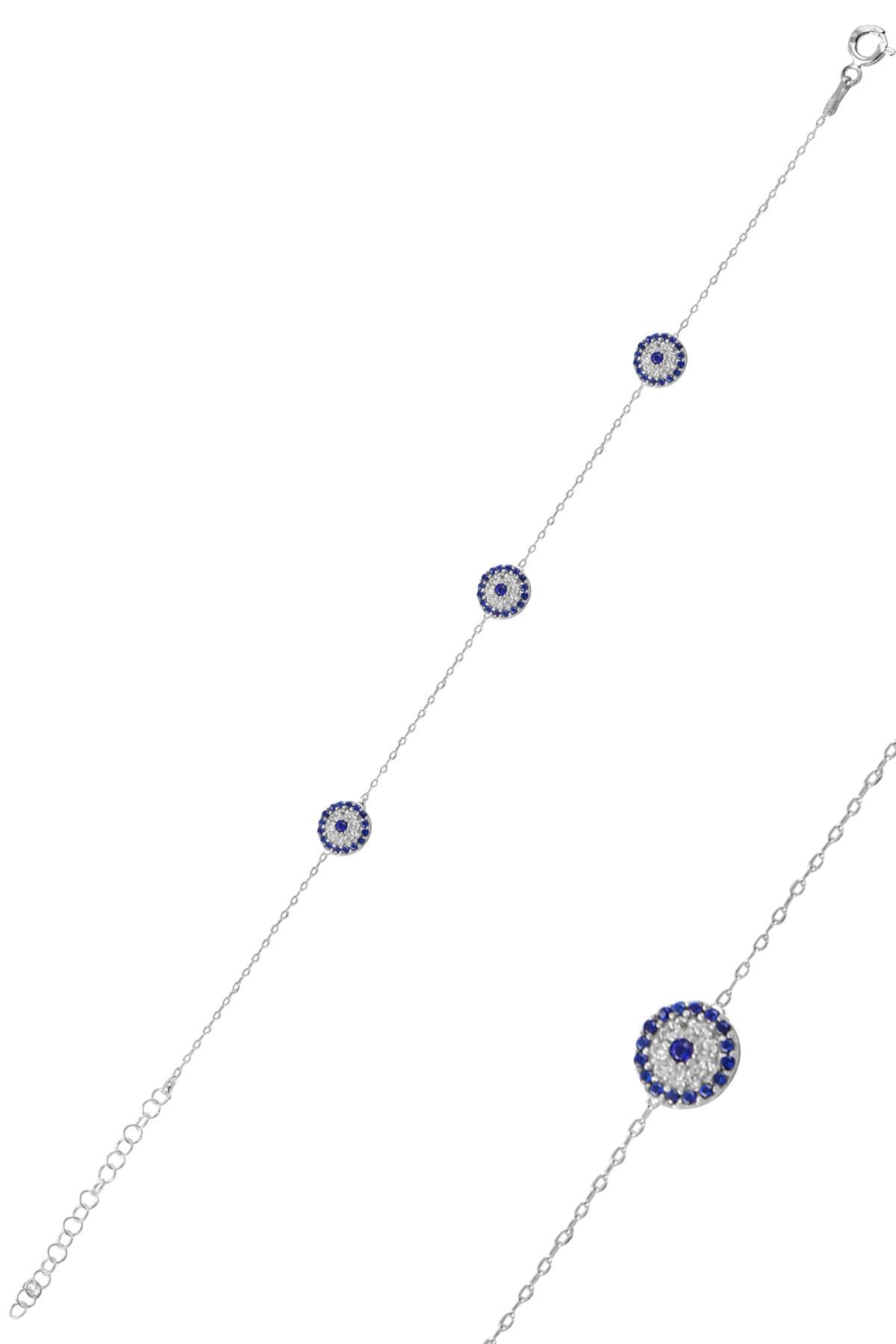 Nazarlık Model Zirkon Taşlı Gümüş Bileklik SGTL9721