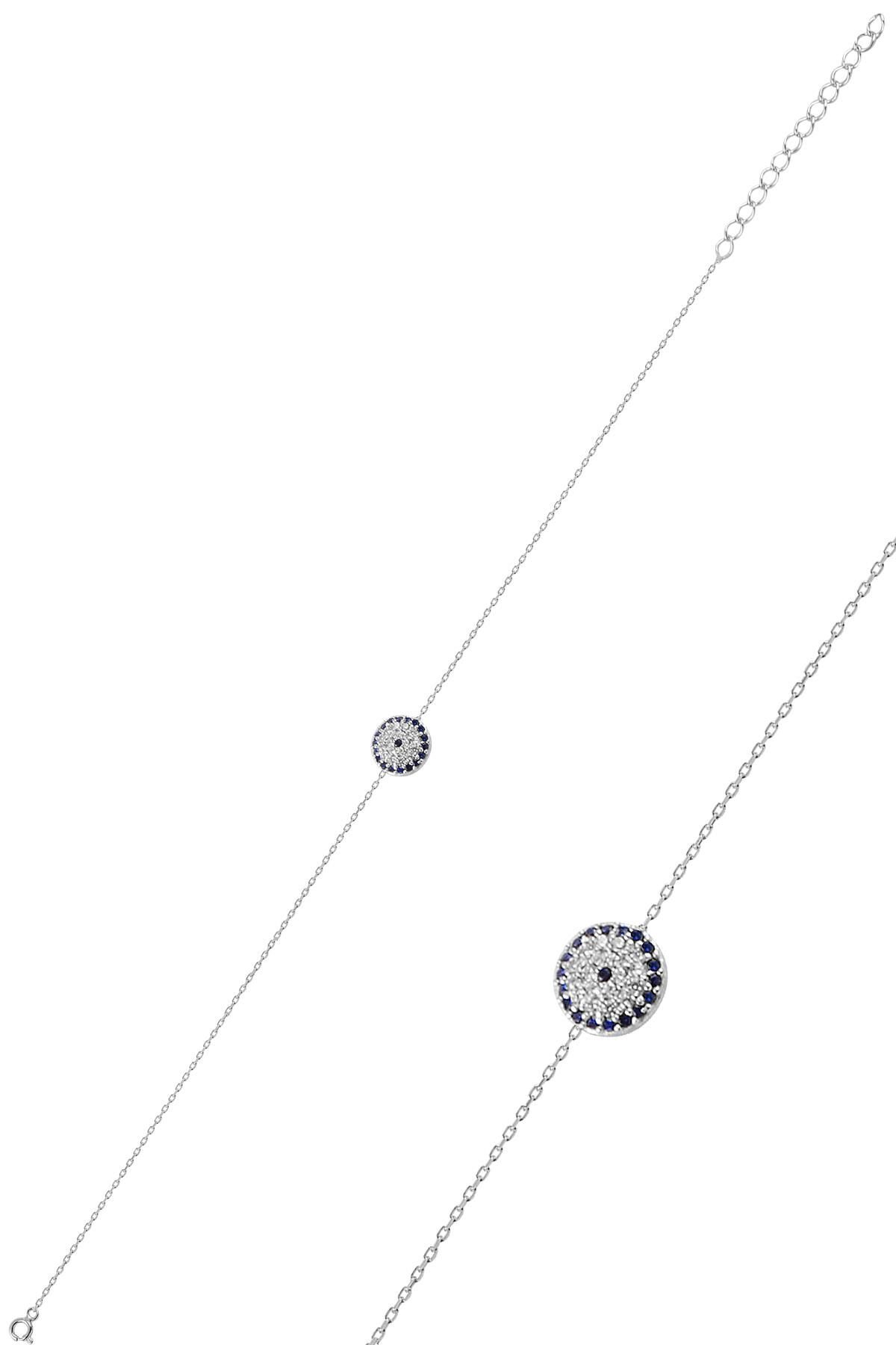 Gümüş rodyumlu nazar modeli bileklik SGTL10281NZR