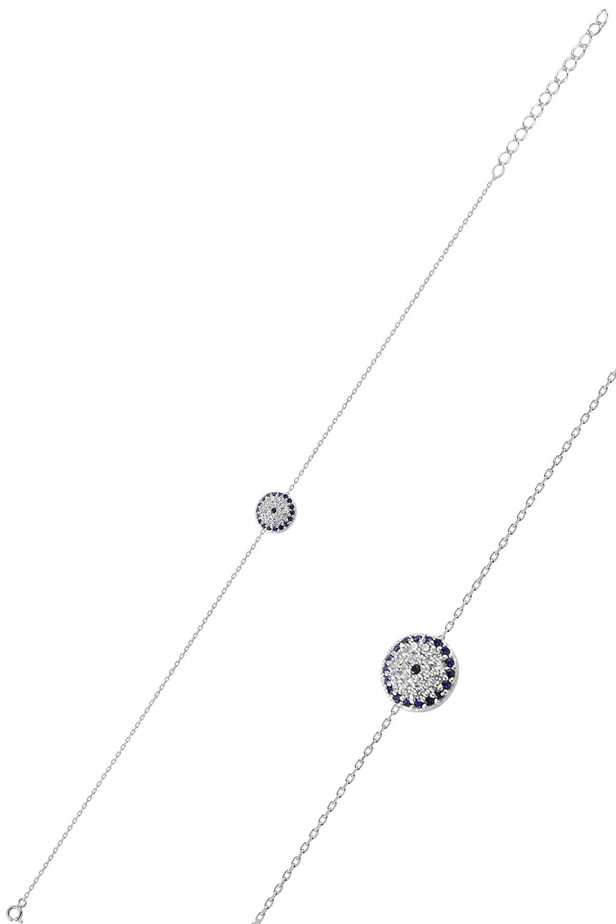 Gümüş rodyumlu nazar modeli bileklik SGTL10281NZR