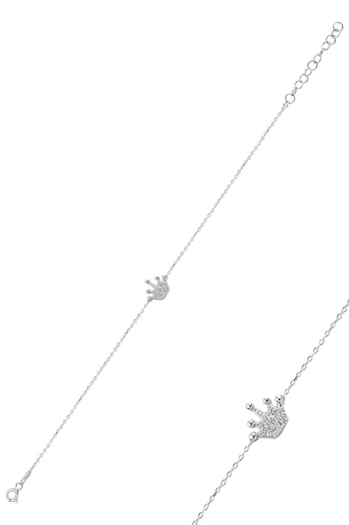 Gümüş rodyumlu taç bileklik SGTL10832RODAJ