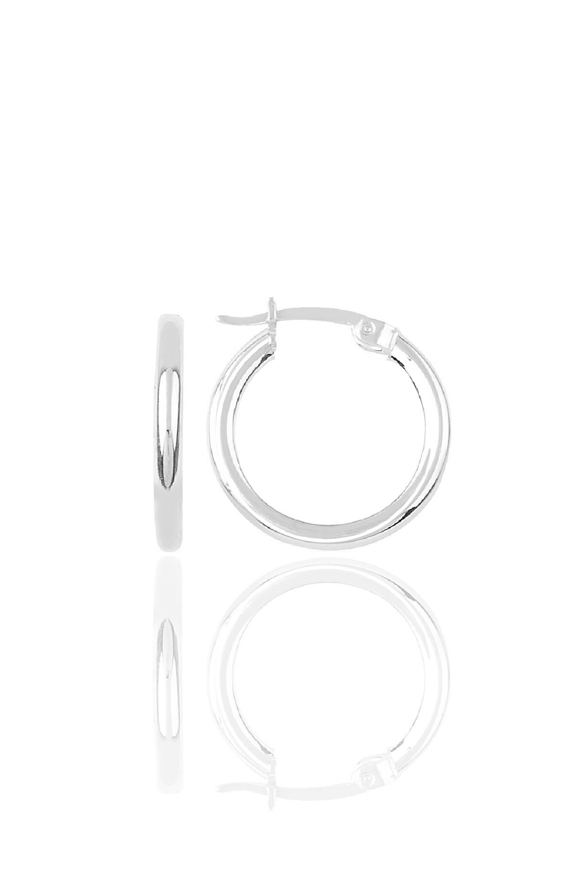 Gümüş 3 mm kalınlığında 25 mm halka küpe SGTL12290RODAJ