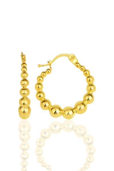 Gümüş altın yaldızlı toplu şarnel halka küpe  SGTL11552GOLD