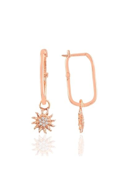 Gümüş rose güneş göçmen küpe SGTL10429ROSE