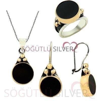 ONİX TAŞLI OTANTİK ÜÇLÜ SET set8501