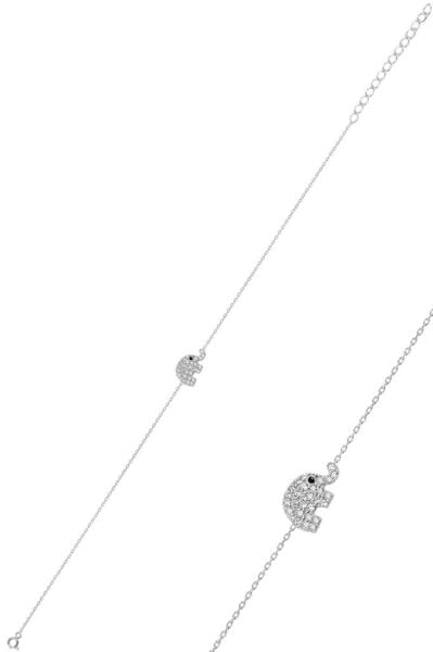 Gümüş rodyumlu zirkon taşlı fil bileklik SGTL10838RODAJ
