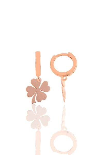 Gümüş rose yonca küpe SGTL10790ROSE