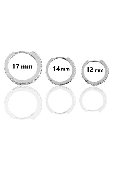 Gümüş rodyumlu zirkon taşlı  üç boydan oluşan halka küpeler SGTL11163RODAJ