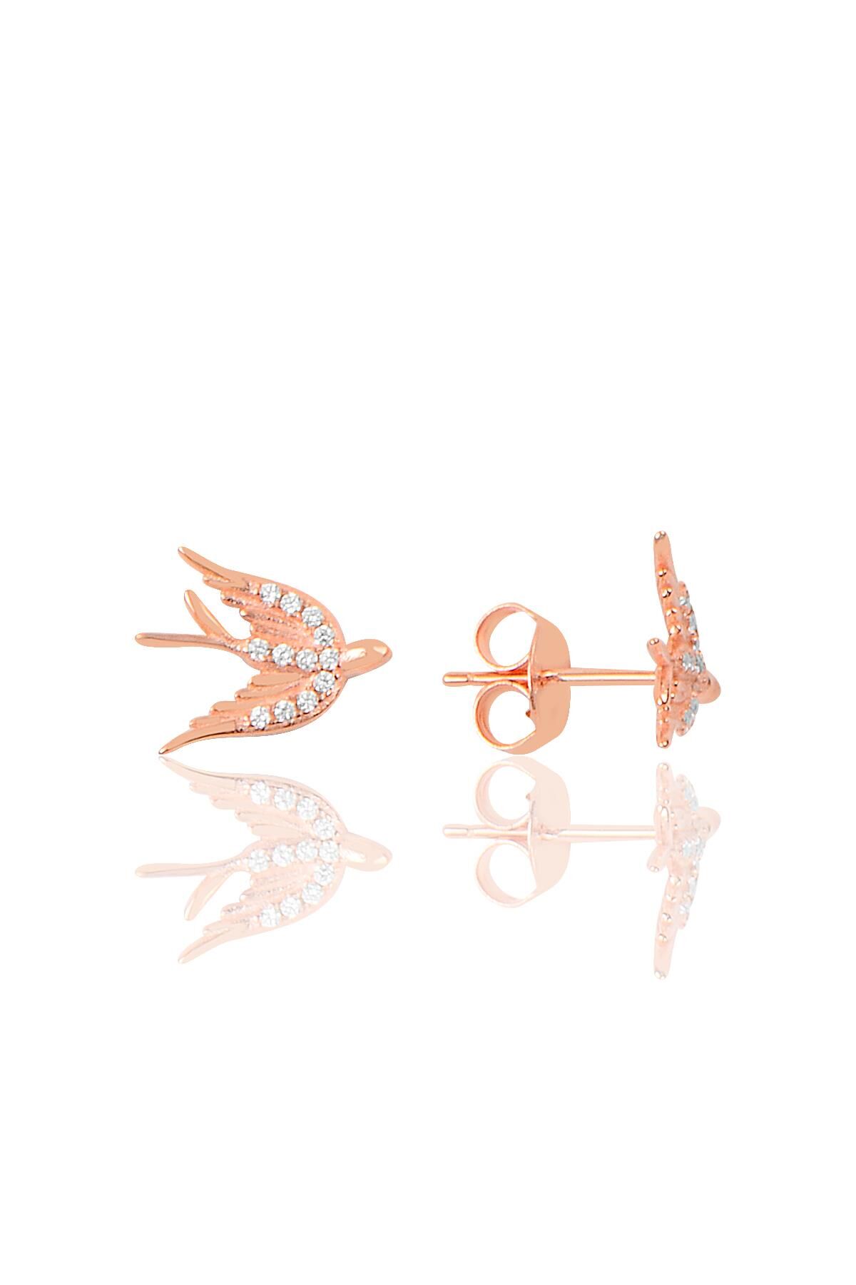 Gümüş Kırlangıç küpe SGTL9734ROSE