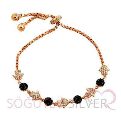 rose  zirkon taşlı asansörlü bileklik Bileklik6800