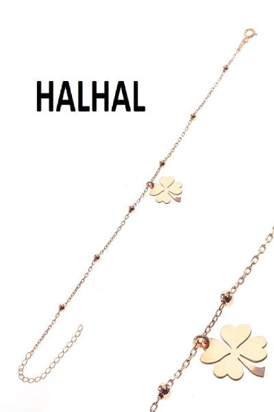 Gümüş yonca ve toplu zincir halhal SGTL8851halhal