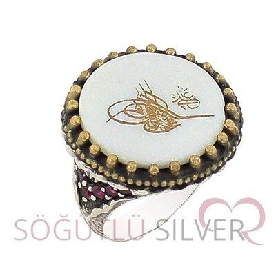 turralı sedef taşlı yüzük yuzuk8038