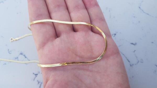 Gümüş italyan yassı kolye ve bileklik takımı  altın yaldızlı SGTL11296GOLD