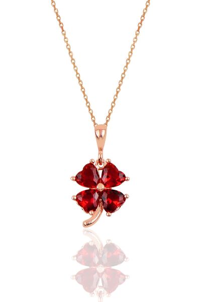 Gümüş rose lal  renkli yonca modeli üçlü set SGTL10581LAL