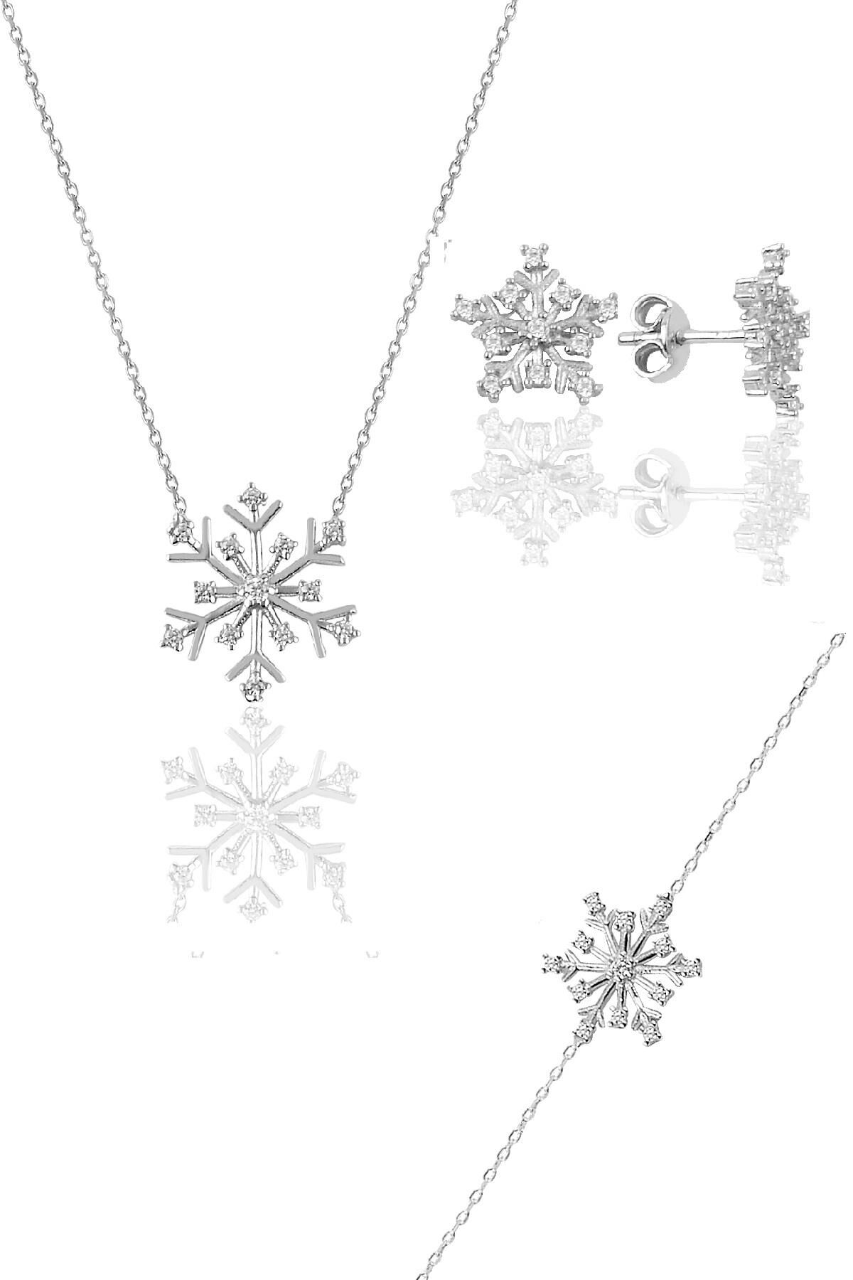 Gümüş rodyumlu kartanesi modeli üçlü set SGTL10582RODAJ