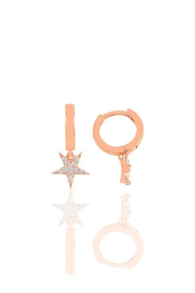 Gümüş  zirkon taşlı yıldız küpe