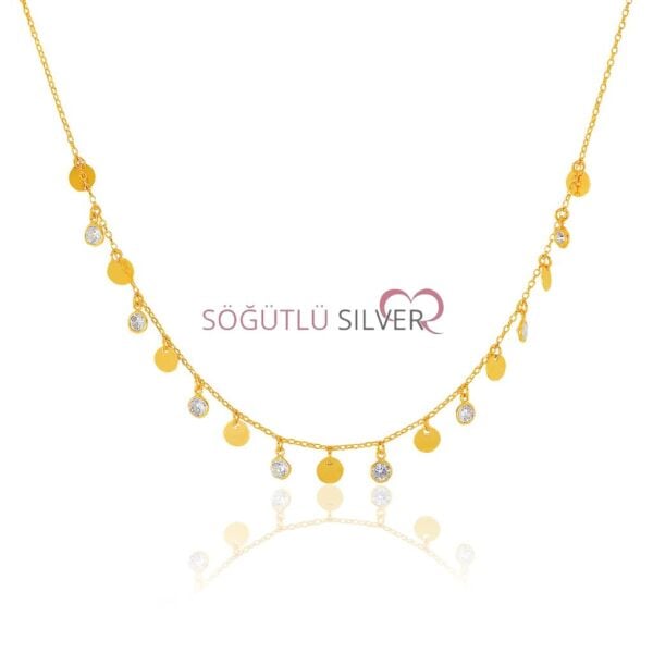 Pullu Ve Zirkon Taşlı Kolye SGTL6396