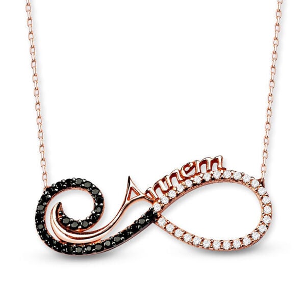 Gümüş Sonsuz annem kolye SGTL10850ROSE